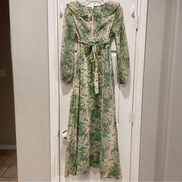 Vtg 70s This Is Yours Women’s XS Prairie Dress Gunne Style Floral Renaissance - Picture 2 of 11